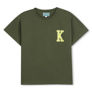 Shirt Corta Bambini e Ragazzi Verde Kenzo