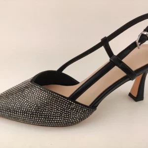 Cristin sandalo donna elegante nero tacco punta chiusa