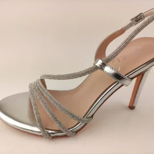 Cristin sandalo donna elegante argento tacco alto
