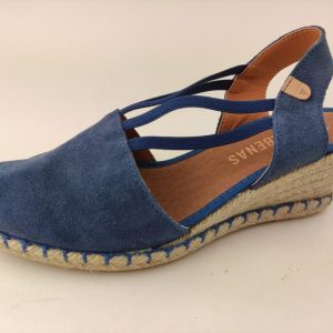 VERBENAS espadrillas zeppa camoscio blu chiaro